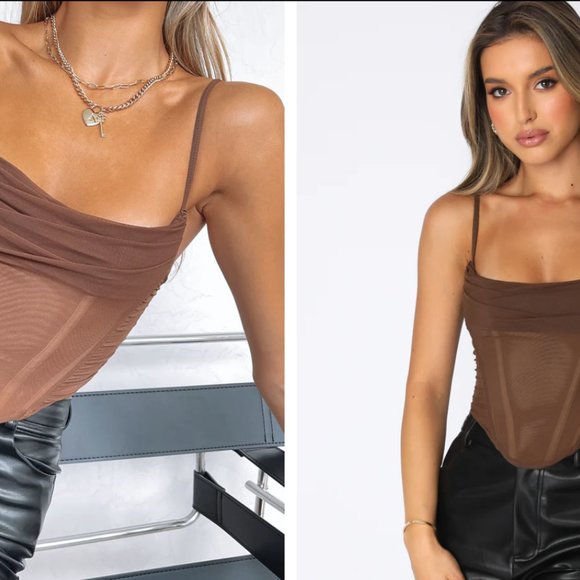 Brown Whitefox Bustier Top - Picture 3 of 3